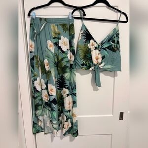 ✨ FARM Rio Tropical Hibiscus Set – Wide Leg Pants + Tie Crop Top (2-piece!) ✨